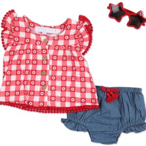 Baby Girls Americana Floral 3 Pc Shorts Set