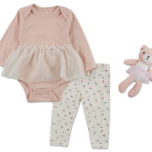Baby Girls 3 Pc Creeper Set