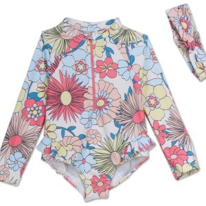 Toddler Girls One Piece Swimsuit Set