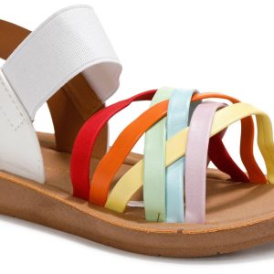 Toddler Girls Rainbow Cross Strap Sandals