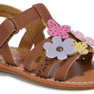 Toddler Girls Dotty Floral Flat Sandals