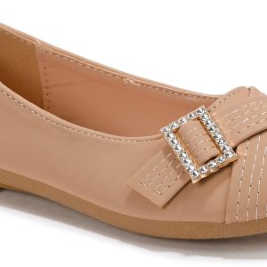Girls Solid Cross Toe Flats