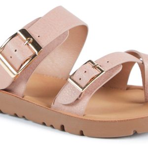 Girls Solid Toe Loop Sandals