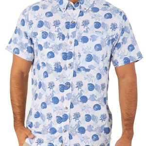 Men's Outdoor Sea Life Print Button Up