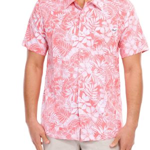 Men's Outdoor Floral Print Button Down Shirt