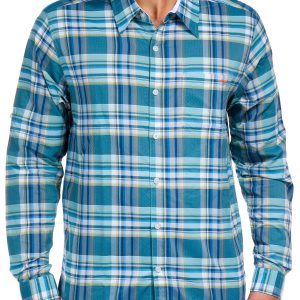 Men's Outdoor Plaid Print Button Down Shirt