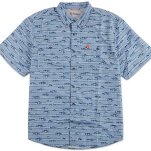 Men's Outdoor Fish Print Button Down Shirt