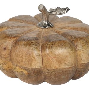 7 in Fall Wooden Pumpkin Accent